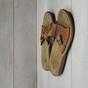 Teva Women 6324 Leather Slide Sandals Flip Flop Flats shoes sz 7